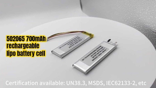 Baterai isi ulang sel baterai lipo LP502065 3.7V 700mAh dengan 10K NTC