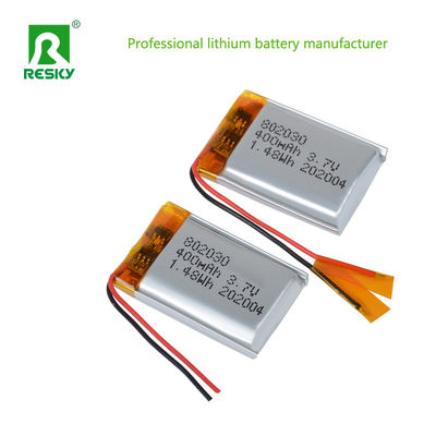 Beli Kompak 3.7v 400mAh baterai lithium polimer isi ulang daya Lithium Ion Cell 802030 dengan konektor Jst online manufacture