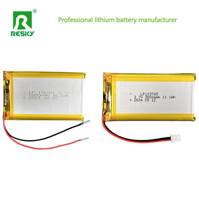 Beli Sel Baterai Lithium Polymer Surya 103765 3.7V 7.4V 3000mAh 11.1wh Dengan Konektor Jst online manufacture