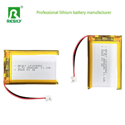 Beli 500 Siklus Baterai Lipo 104060 3000mAh 33.3wh 3.7V 11.1V online manufacture