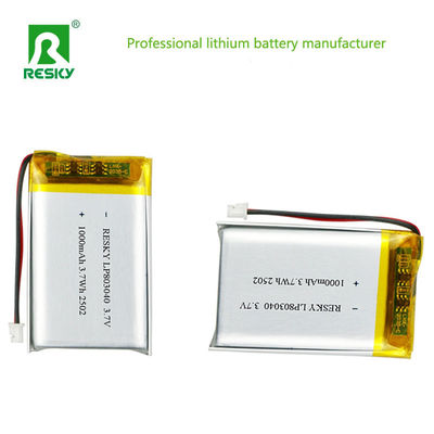 Beli Rechargeable Lipo Lifepo4 Batteries 803040 3.7v 1000mAh 3.7wh Solar Lithium Polymer Battery Cell pembuatan online