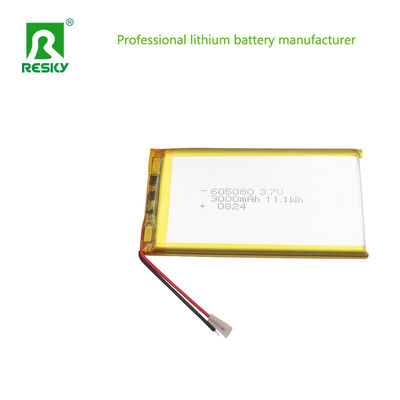 Sel baterai polimer lithium yang dapat diisi ulang 3.7V 3000mAh 605080 untuk Power Bank