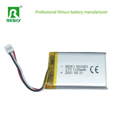 Baterai Lithium Polymer Flat Cell 553450 603450 3.7V 1100mAh 4.07wh