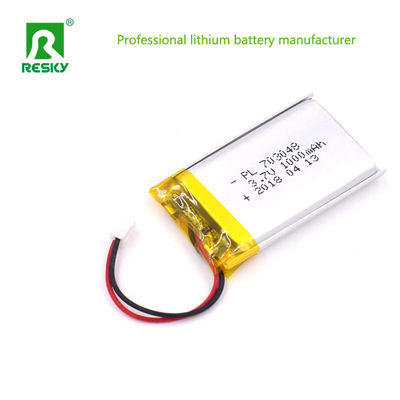 Sel Baterai Litium Polimer Surya 703048 1000mAh 3.7V Untuk Elektronik Konsumen