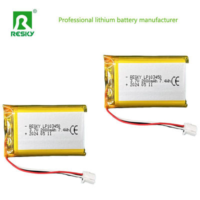 Baterai Lithium Polymer Flat Cell 523450 603450 803450 103450 3.7v 2000mAh Baterai Lipo