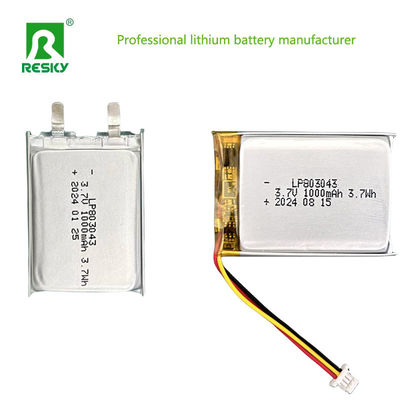 Baterai Lithium Polymer yang dapat diisi ulang Lipo Baterai Sel 803040 3.7V 1000mAh