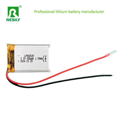 Baterai Lithium Polymer yang dapat diisi ulang Sel Baterai 552535 3.7V 430mAh Baterai Lipo