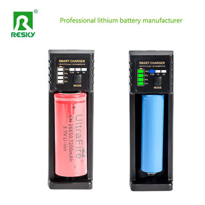 Pengisi daya baterai lithium-ion 1 slot 5V 2A Untuk 18650 26650 18500 baterai