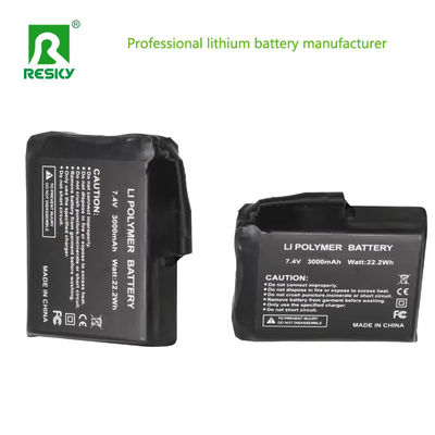 1S1P Baterai Lithium Pemanas 3.7V 3000mAh Baterai Li-ion Daya Untuk Topi Pemanas