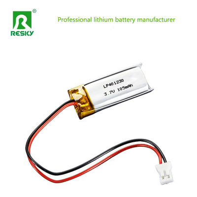 Daya Baterai Lipo 401230 3.7v 105mAh Baterai Lithium Ion Polimer Isi Ulang Untuk Jam Tangan Pintar