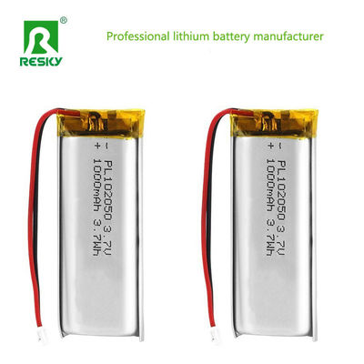 Power Lithium Battery Cell 102050 3.7v 1000mAh Baterai Lithium Polymer Baterai yang dapat diisi ulang