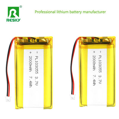 Power Lithium Ion Cell 103055 3.7V 2000mAh 7.4wh Baterai Lithium Polymer isi ulang
