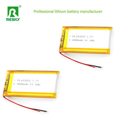 Power Lipo Battery Cell 103665 3.7v 4.2v 3000mAh 11.1wh Lithium Ion Battery Cell yang dapat diisi ulang