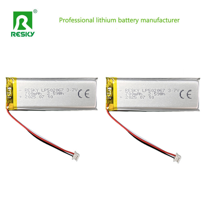 Baterai Lithium Lipo Isi Ulang 502067 3.7V 700mAh Sel Lithium Untuk Perangkat Kecantikan Genggam