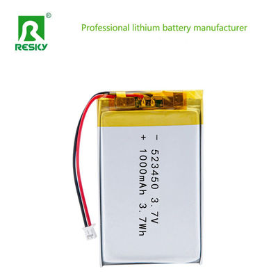 Sel Baterai Lithium Daya 523450 3.7v 1000mAh 3.7Wh Baterai Li Polymer Isi Ulang