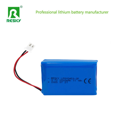 LP803450 2P 3.7V 3000mAh 11.1wh Paket Baterai Lithium Polymer Terisi ulang Untuk Pelacak GPS