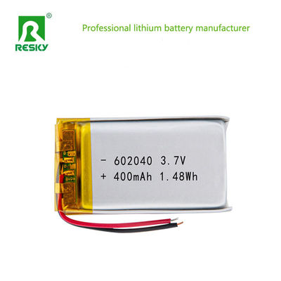 Sel baterai lithium polimer yang dapat diisi ulang 602040 400mAh 450mAh 3.7V daya baterai lipo