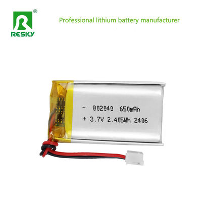 Lithium Polymer Battery Pack 802040 3.7V 7.4V 650mAh 2.4wh Daya Baterai Li-Polymer Untuk Lampu Led