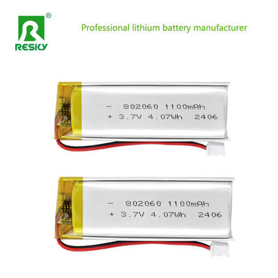 Lithium Polymer Battery Cell 802060 3.7V 1100mAh 4.07wh Baterai Lipo Surya Untuk Meter Listrik