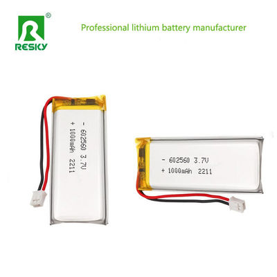 Baterai Lithium Ion Polymer 602560 3.7v 4.2v 1000mAh 3.7wh Baterai Lithium Ion Isi Ulang