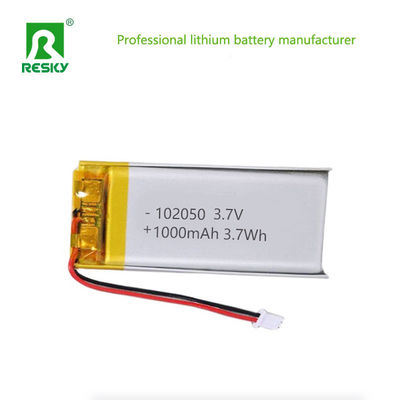 Baterai Lithium Polymer 102050 3.7v 1000mAh 3.7Wh Baterai Lipo Isi Ulang Untuk Perangkat Genggam